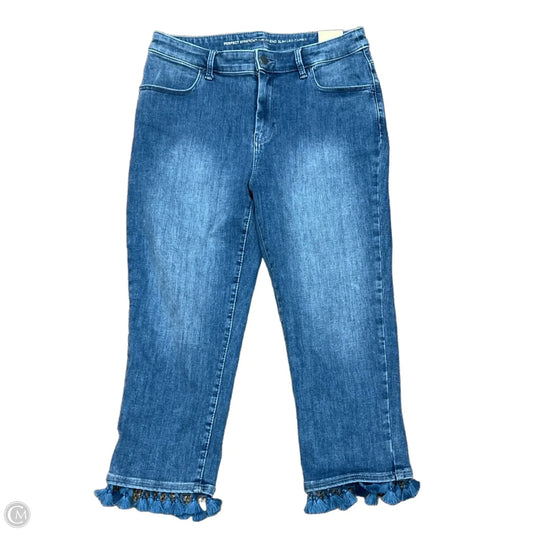 Jeans Cropped By Chicos In Blue Denim, Size: 8