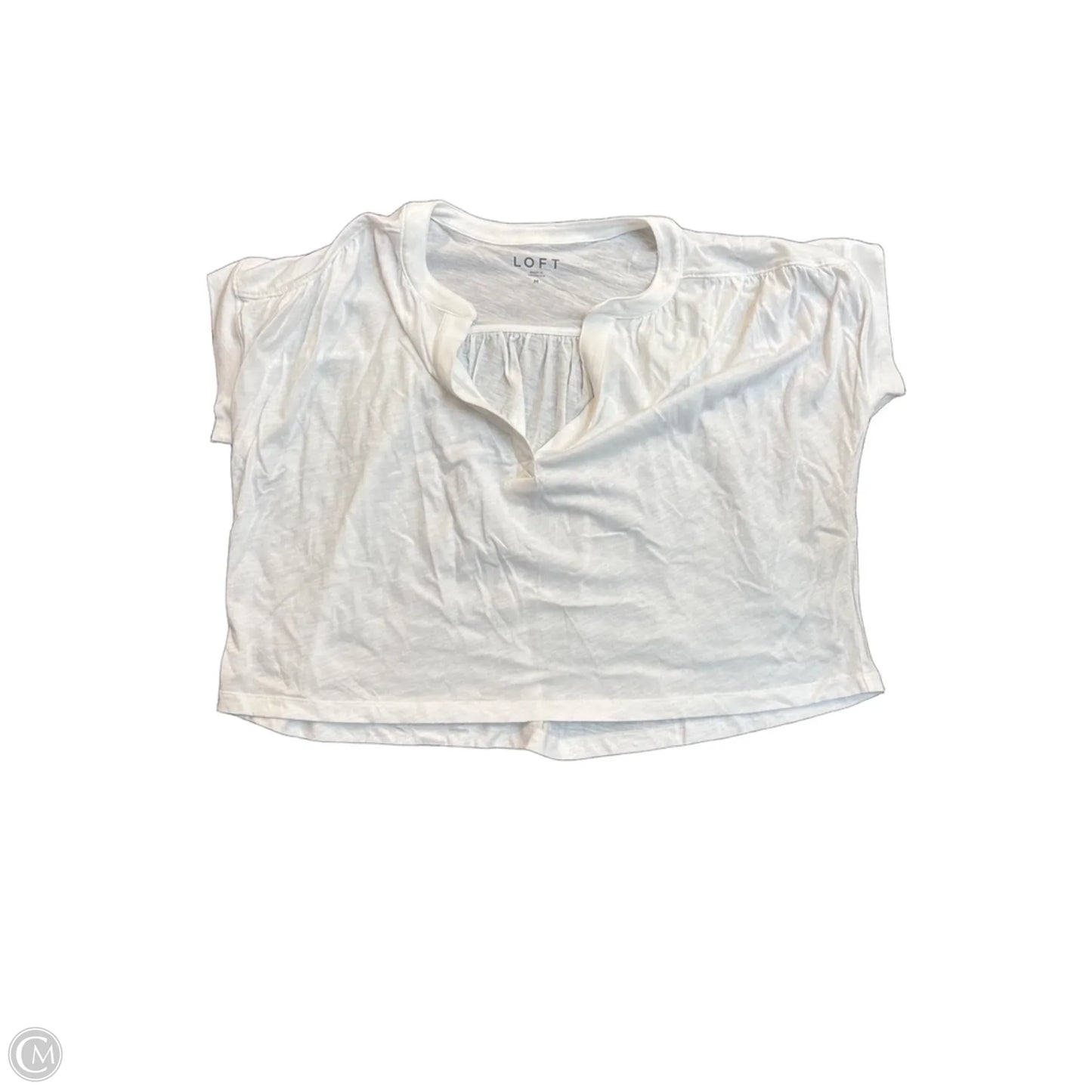 Top Short Sleeve By Loft In White, Size: M