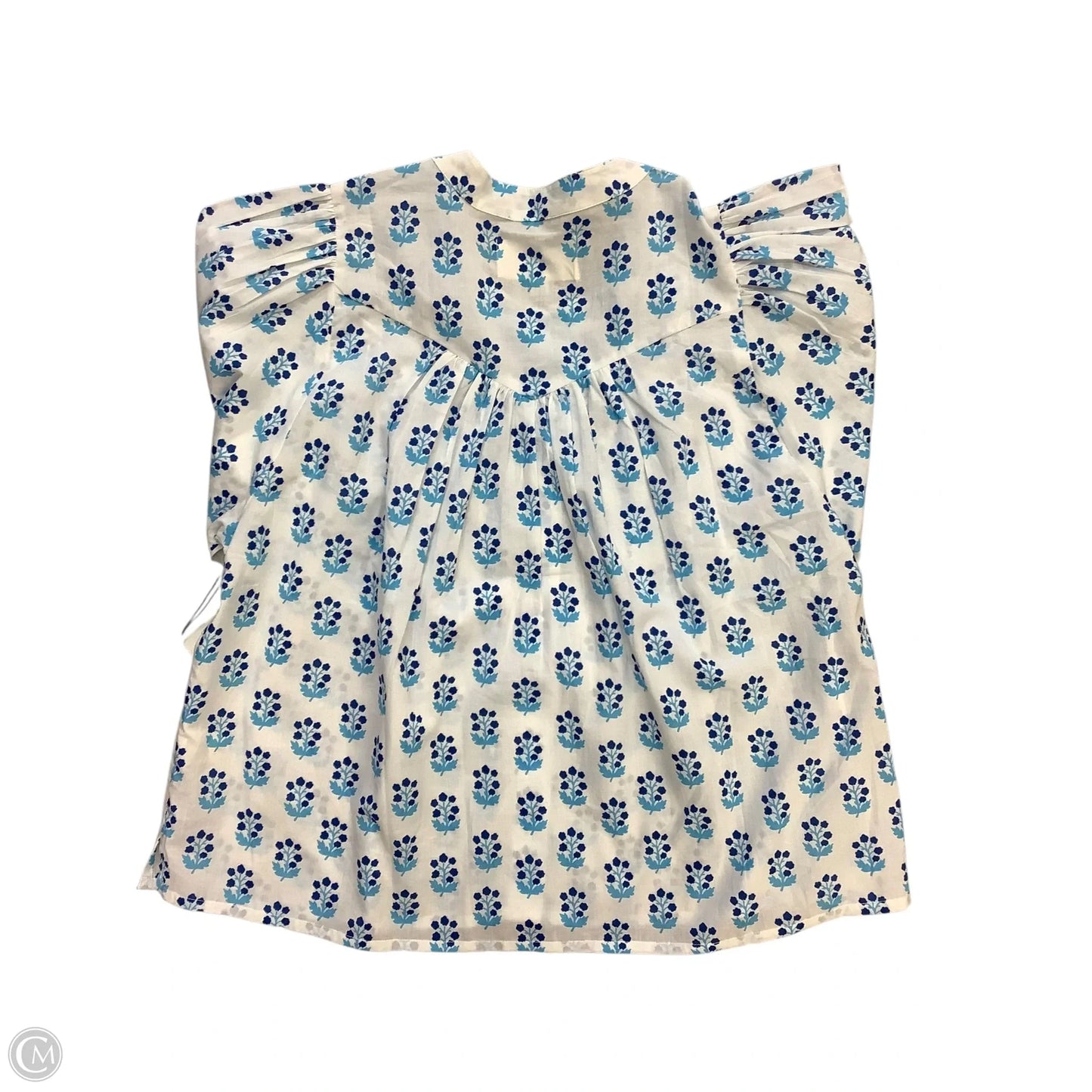 Blouse Long Sleeve By Printfresh In Blue & White, Size: S