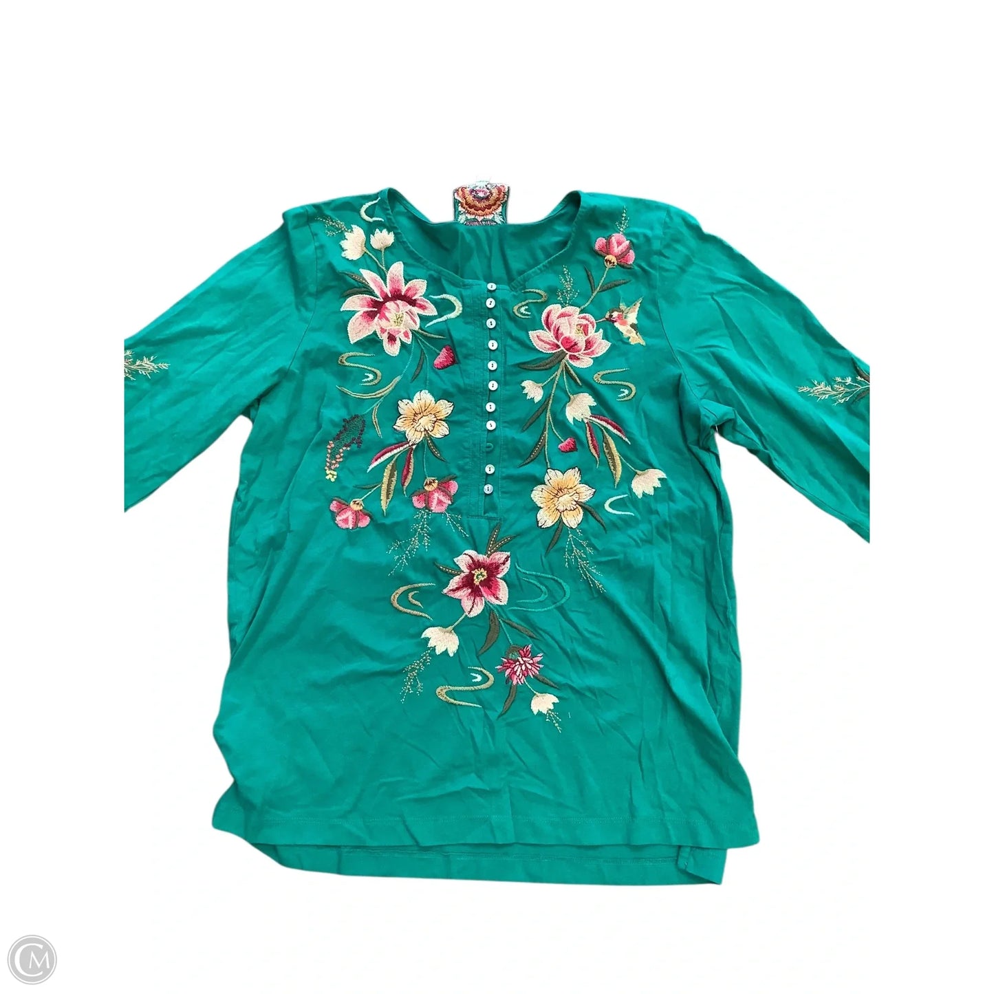 Blouse Long Sleeve By Johnny Was In Multi-colored, Size: M