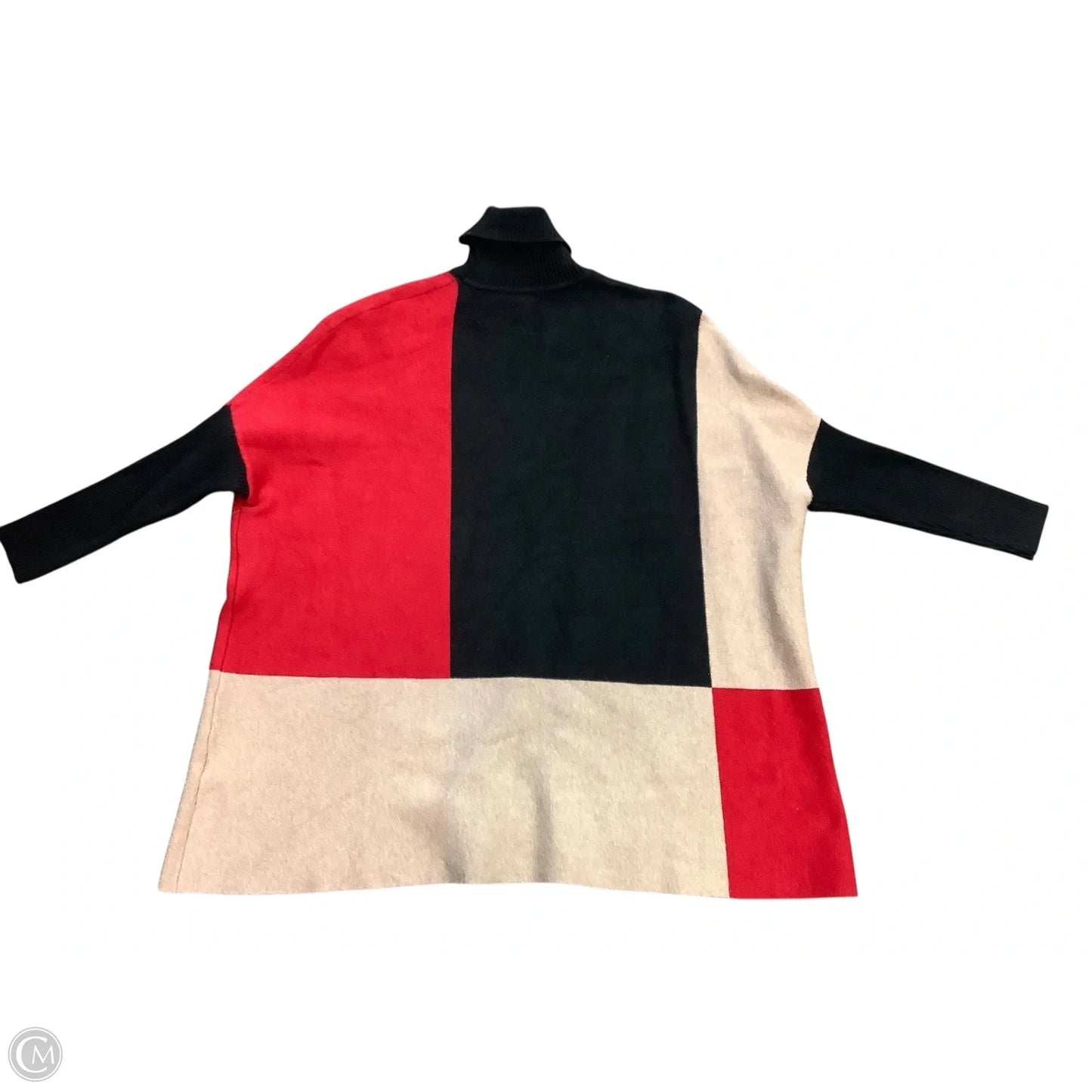 Sweater By Chicos In Black & Red, Size: S