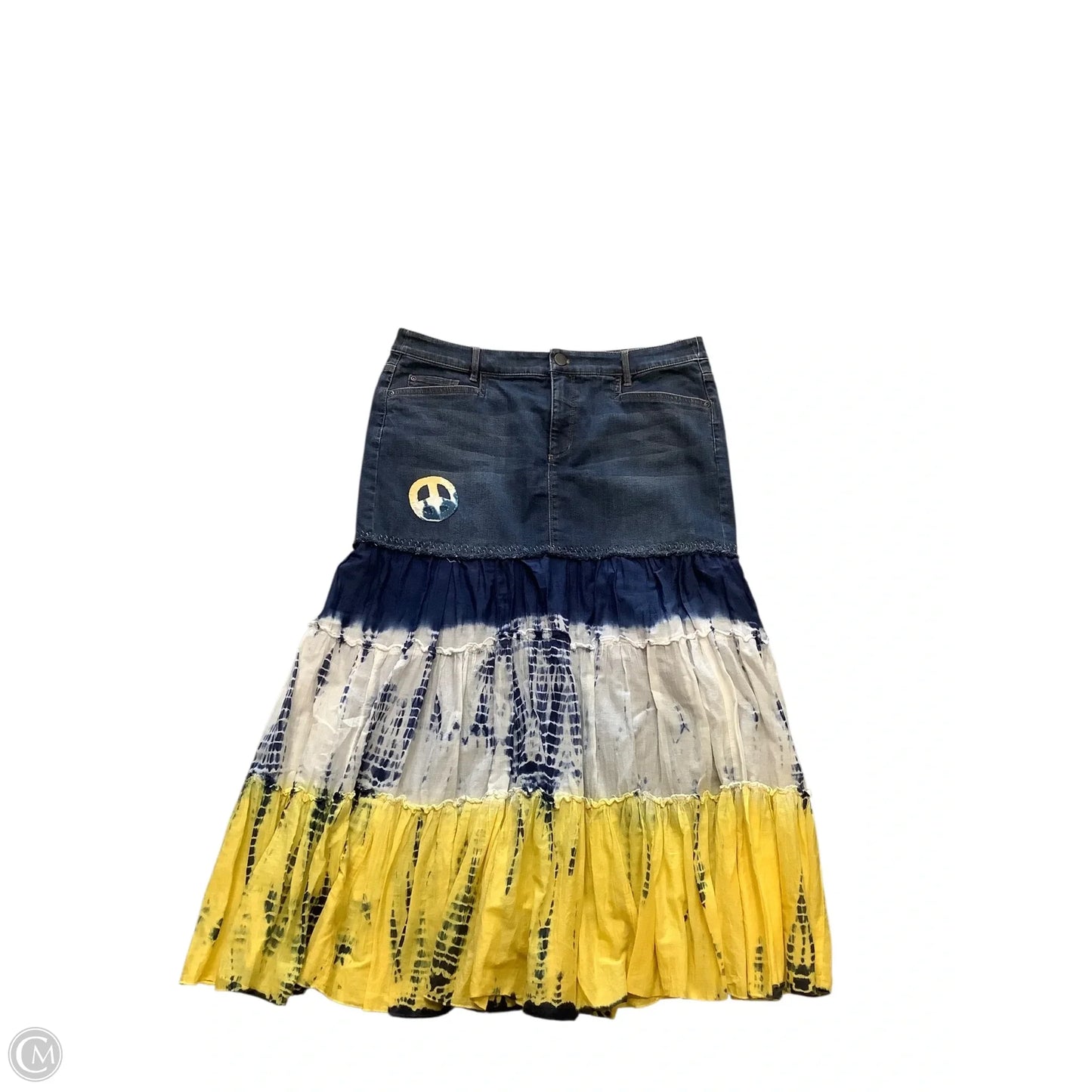 Skirt Maxi By Cmb In Blue & White, Size: Xl