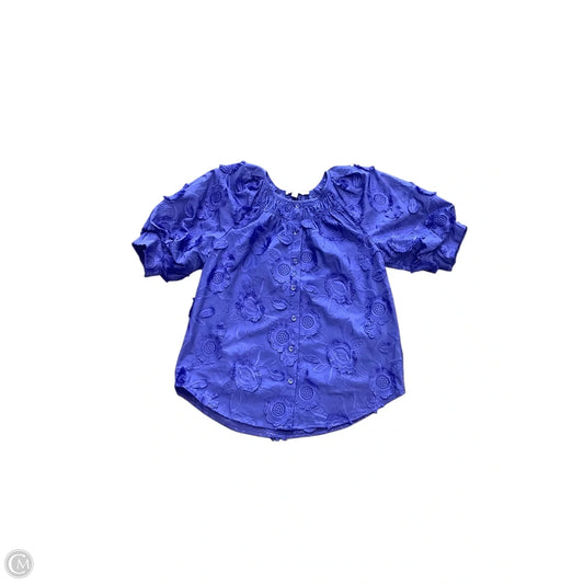 Blouse Short Sleeve By Chicos In Blue, Size: Xs