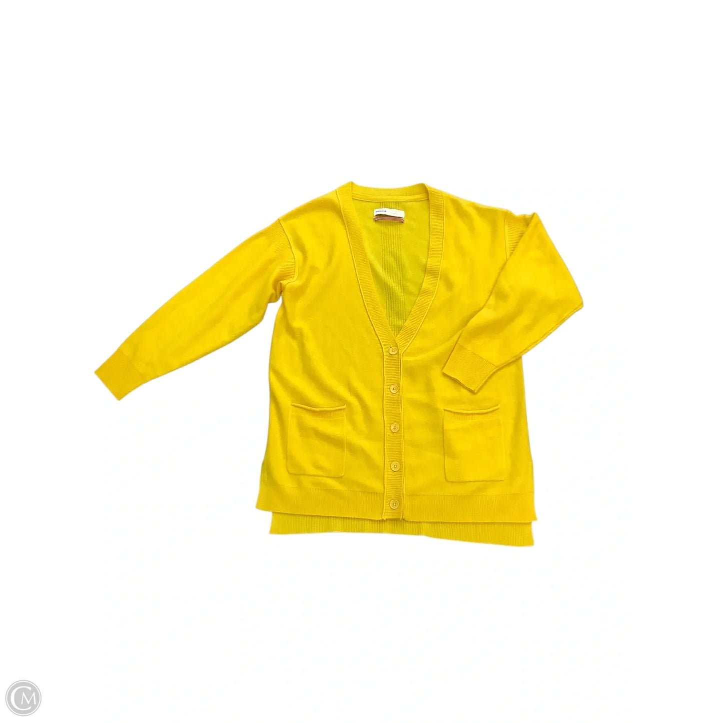 Sweater Cardigan By Pilcro In Yellow, Size: S