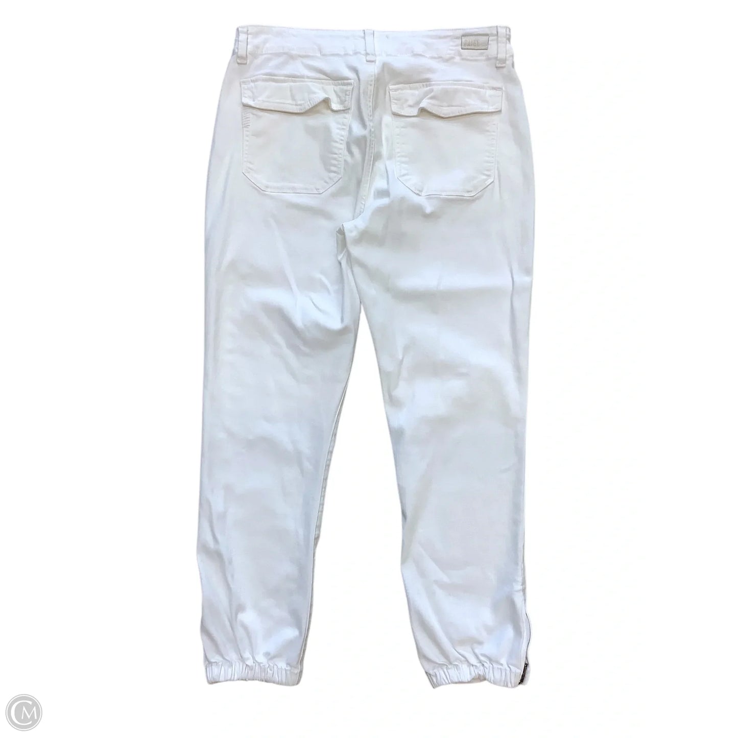 Jeans Cropped By Paige In White Denim, Size: 8