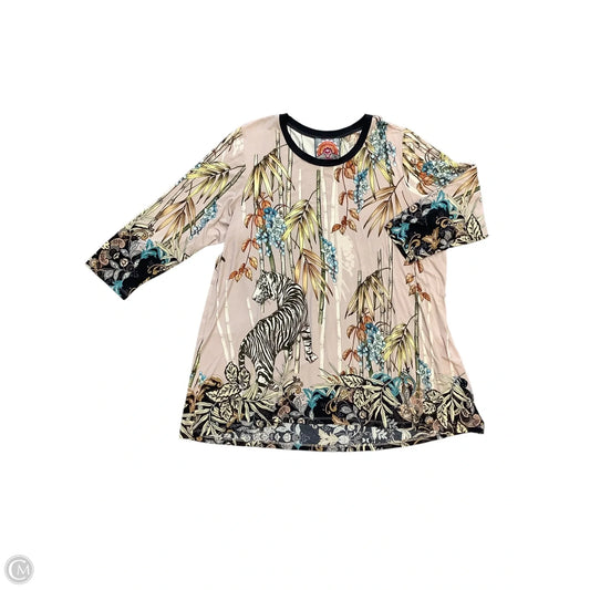 Tunic Long Sleeve By Johnny Was In Tan, Size: XXL