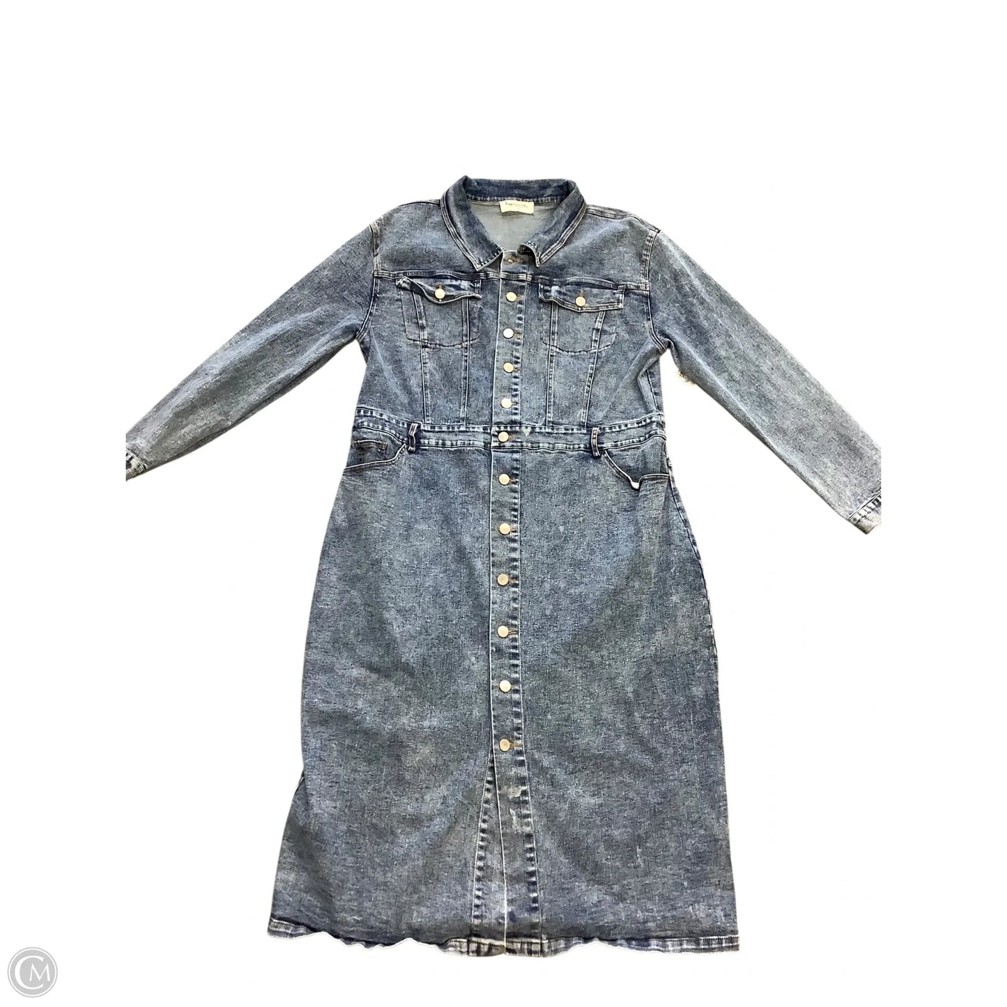 Dress Casual Maxi By Impressions In Blue Denim, Size: 1x