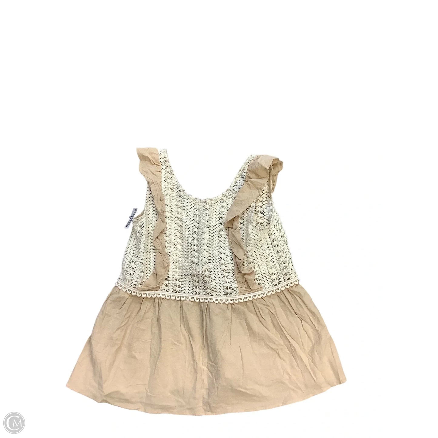 Top Sleeveless By Cmc In Tan, Size: S