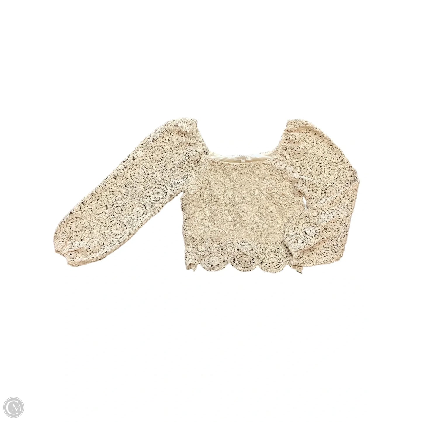 Top Long Sleeve By Flying Tomato In Cream, Size: L