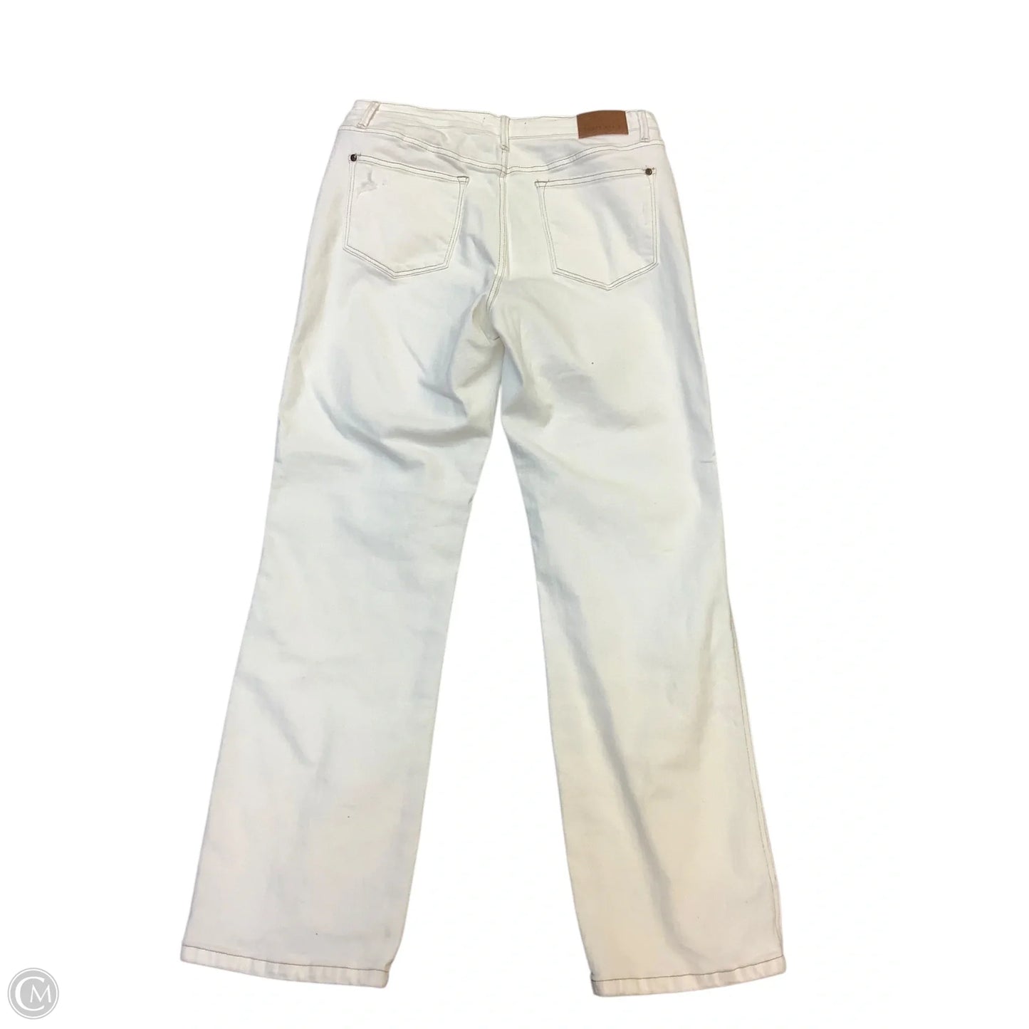 Jeans Straight By Judy Blue In White Denim, Size: 14