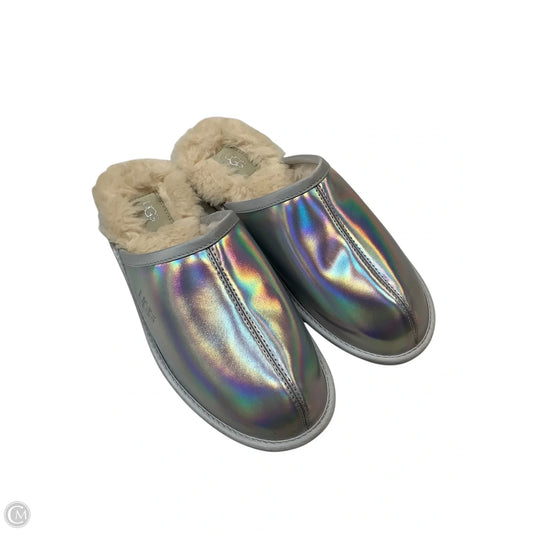 Slippers Designer By Ugg In Silver, Size: 9