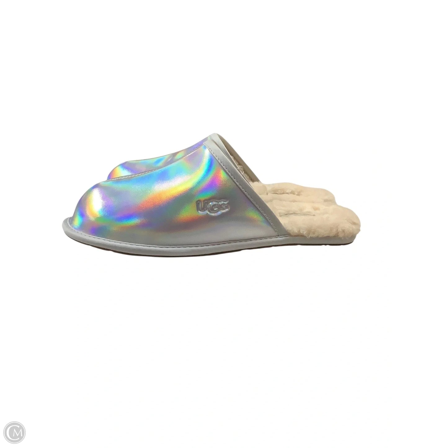 Slippers Designer By Ugg In Silver, Size: 9