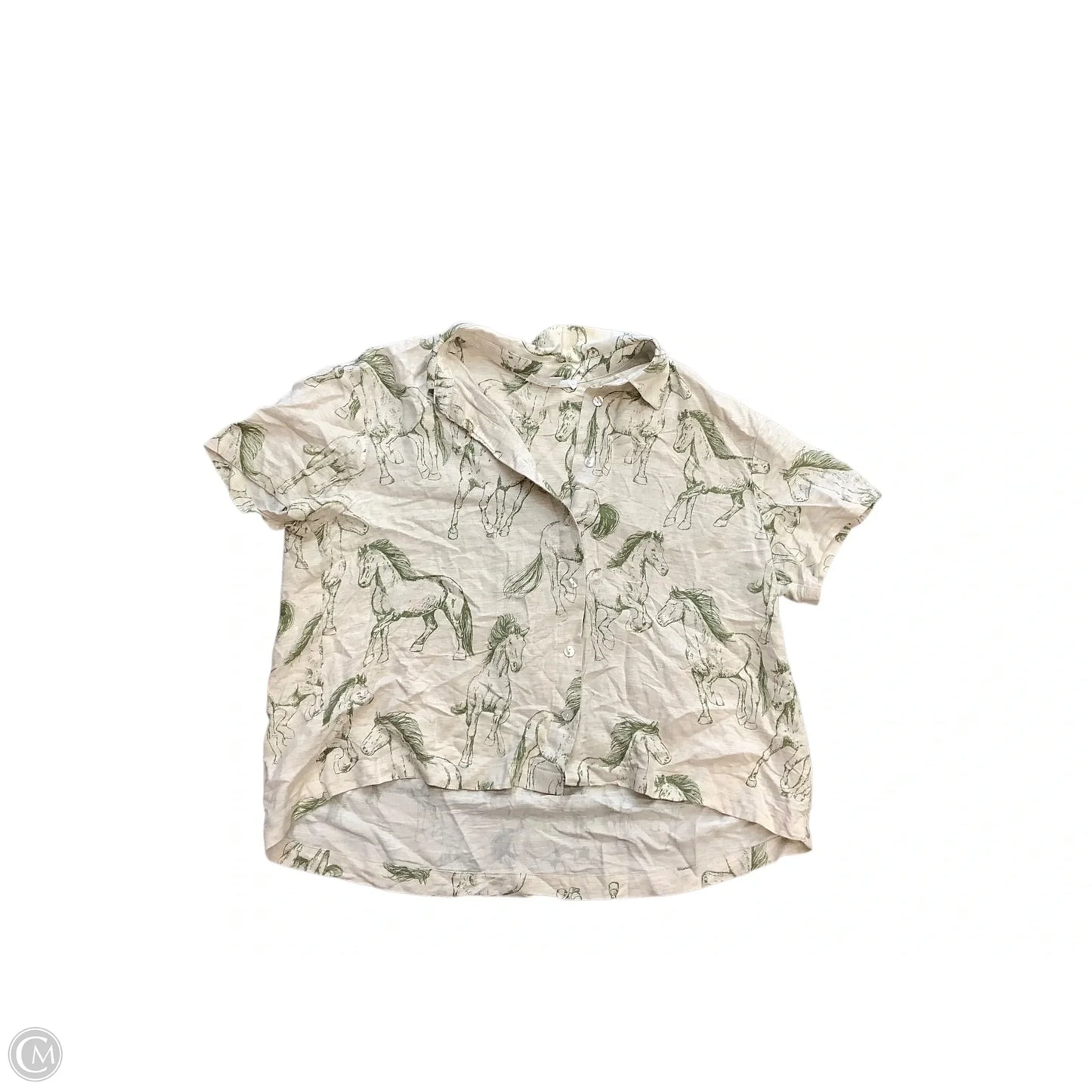 Top Short Sleeve By Jane And Delancey In Tan, Size: M