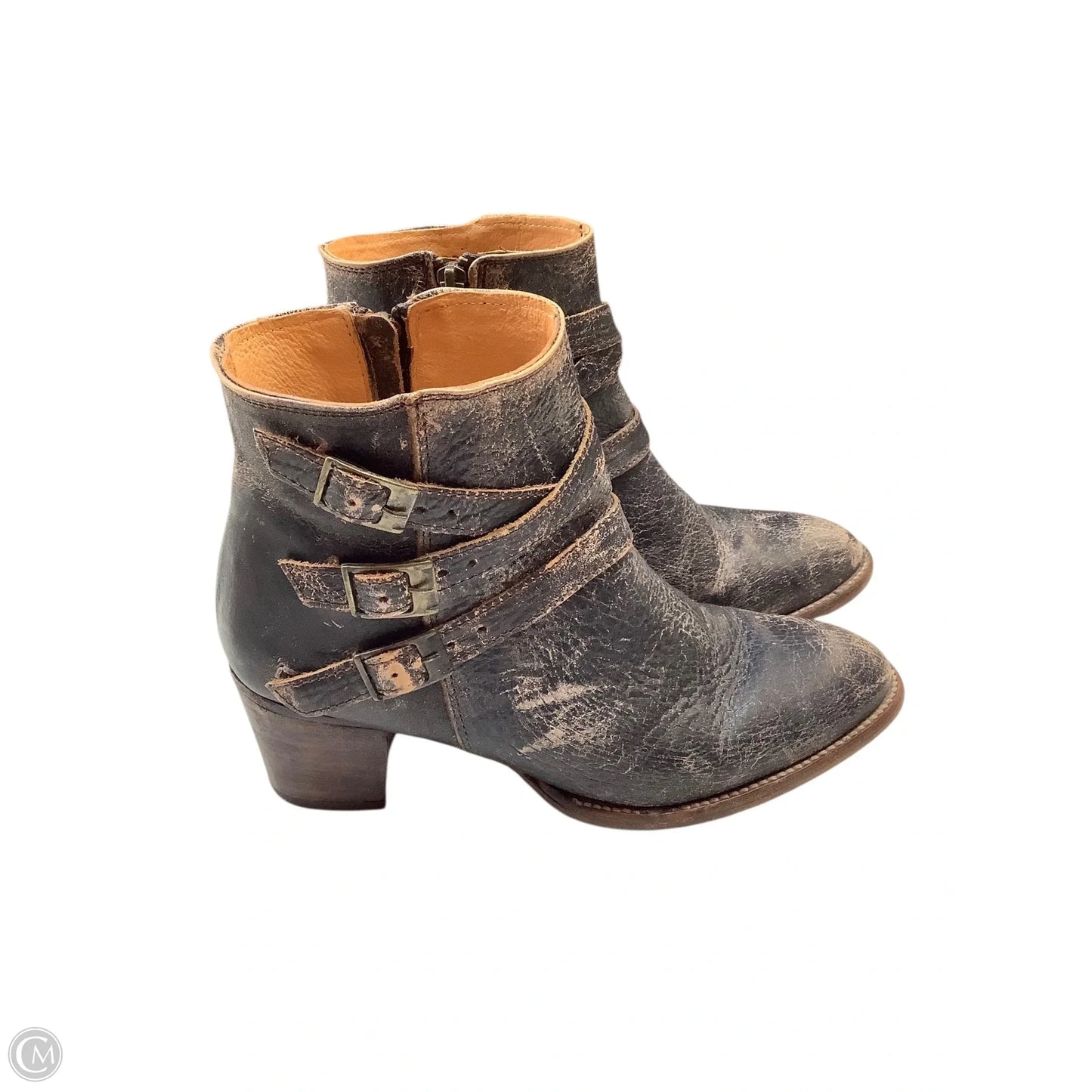 Boots Ankle Heels By Bed Stu In Black, Size: 10