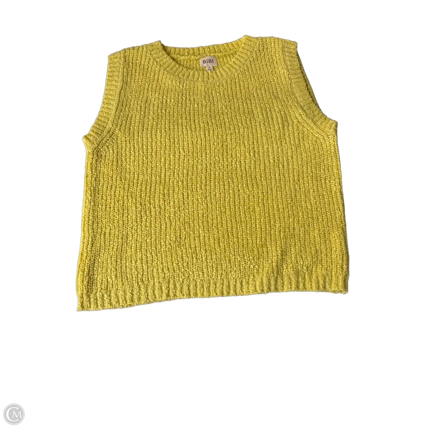 Sweater Short Sleeve By Bibi In Yellow, Size: Xl