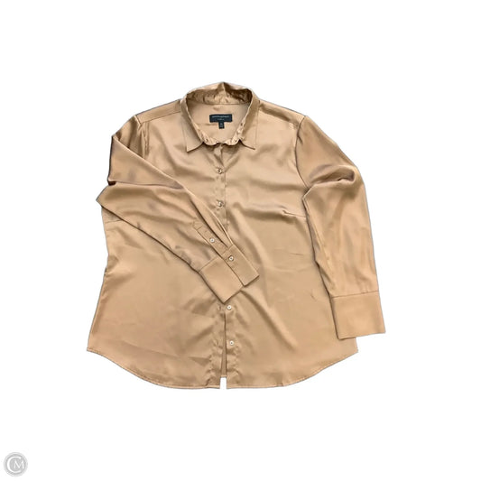 Blouse Long Sleeve By Banana Republic In Brown, Size: Xl
