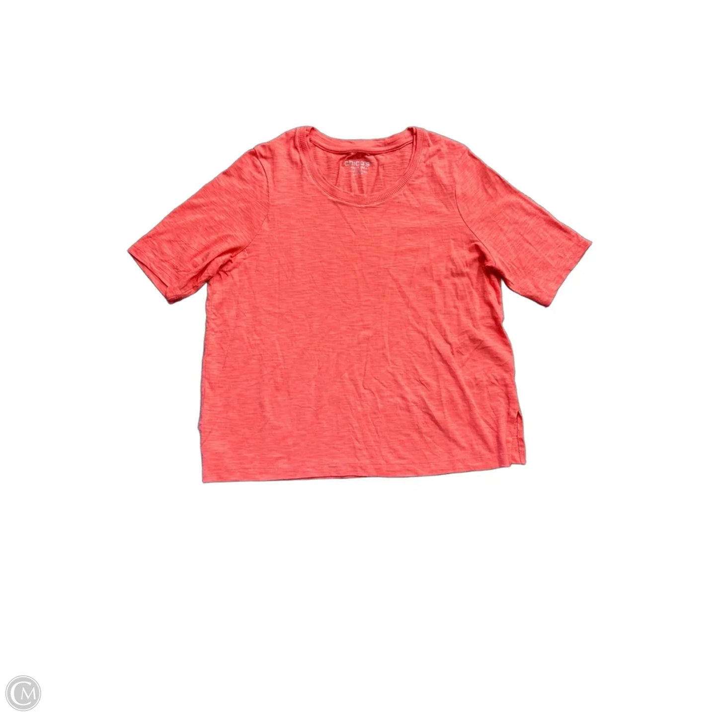 Top Short Sleeve By Chicos In Peach, Size: L