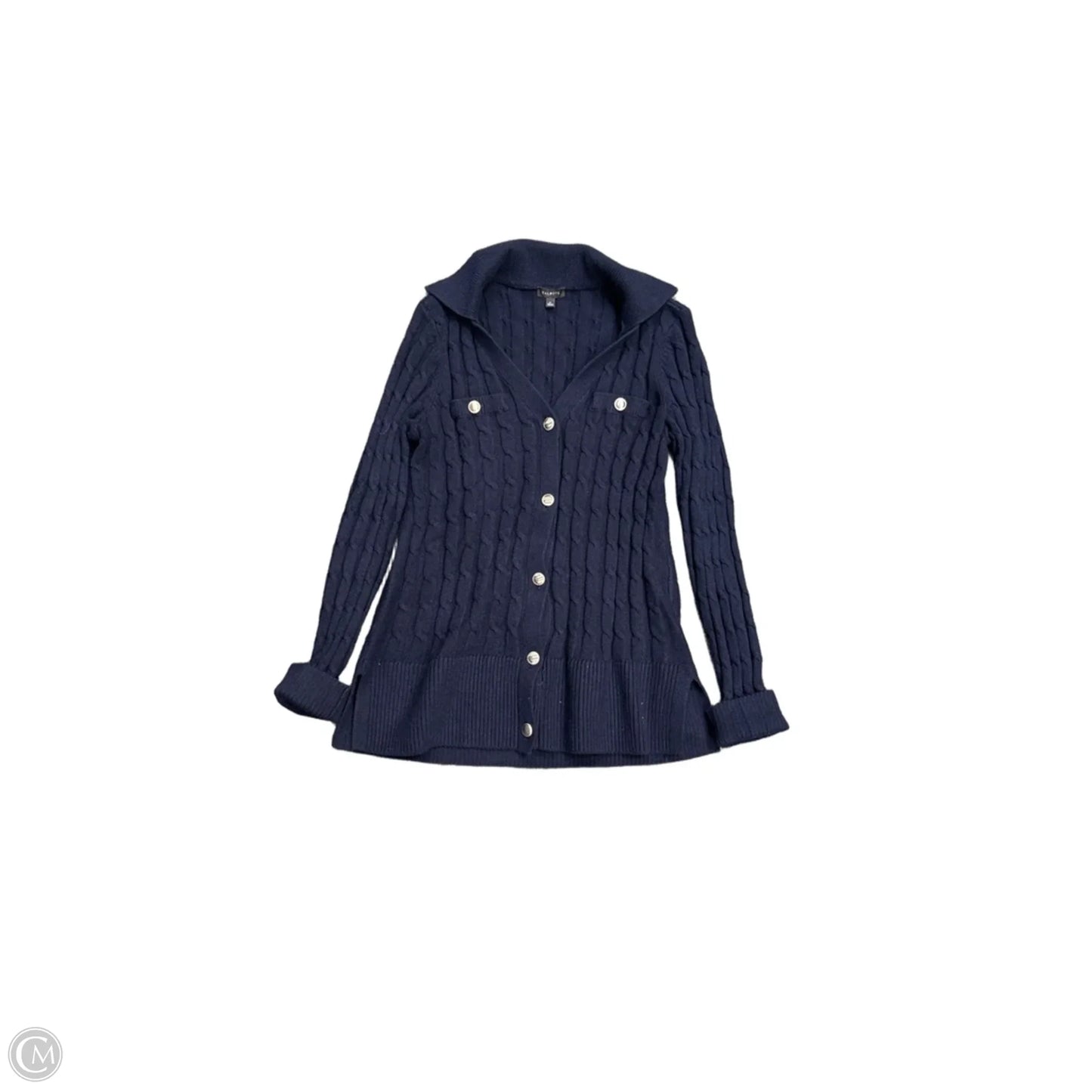 Sweater Cardigan By Talbots In Blue, Size: M