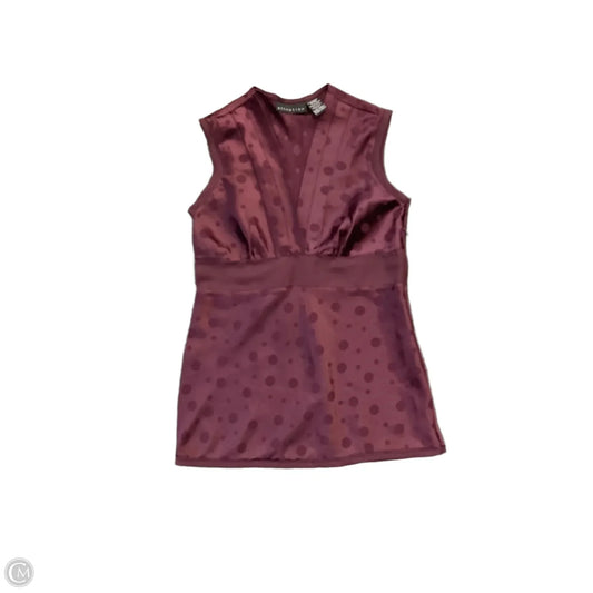 Blouse Sleeveless By Attention In Maroon, Size: Xs