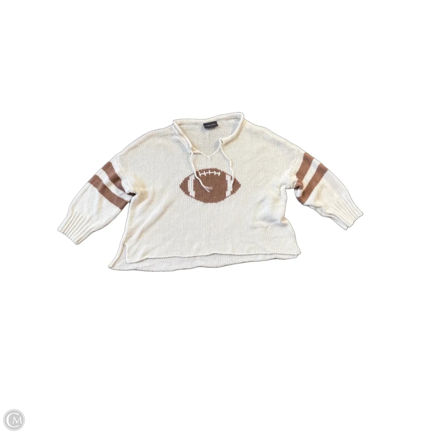 Sweater By Wooden Ships In Tan & White, Size: S