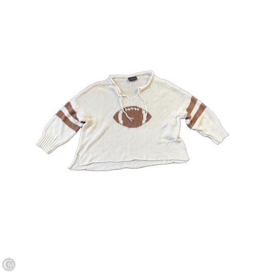 Sweater By Wooden Ships In Tan & White, Size: S