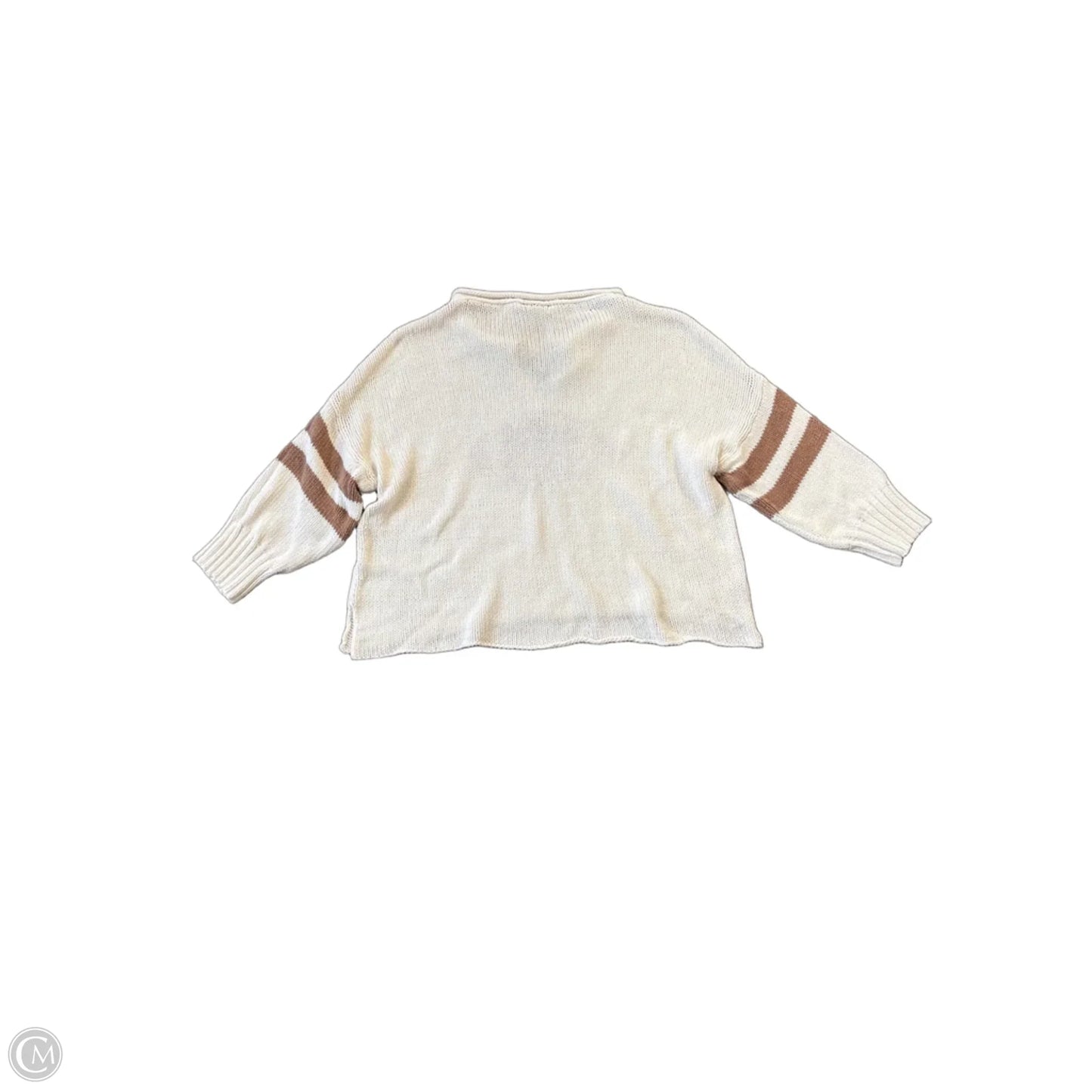Sweater By Wooden Ships In Tan & White, Size: S