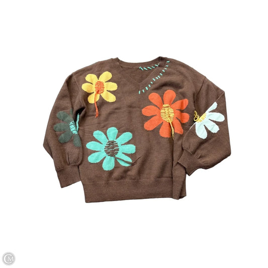 Sweater By Clothes Mentor In Brown, Size: L