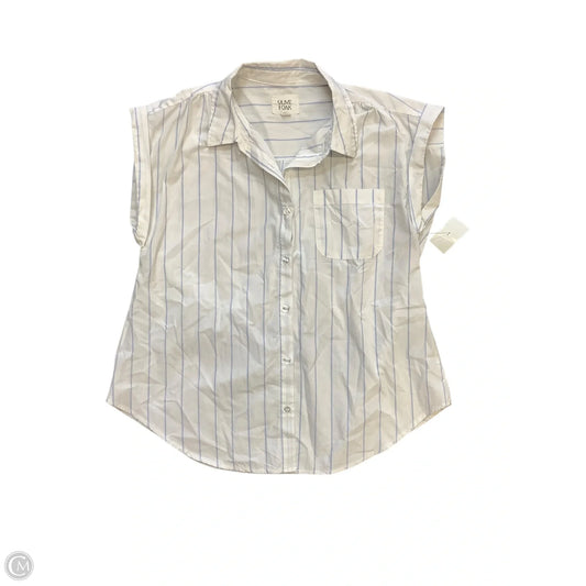 Top Short Sleeve By Olive And Oak In Blue & White, Size: M