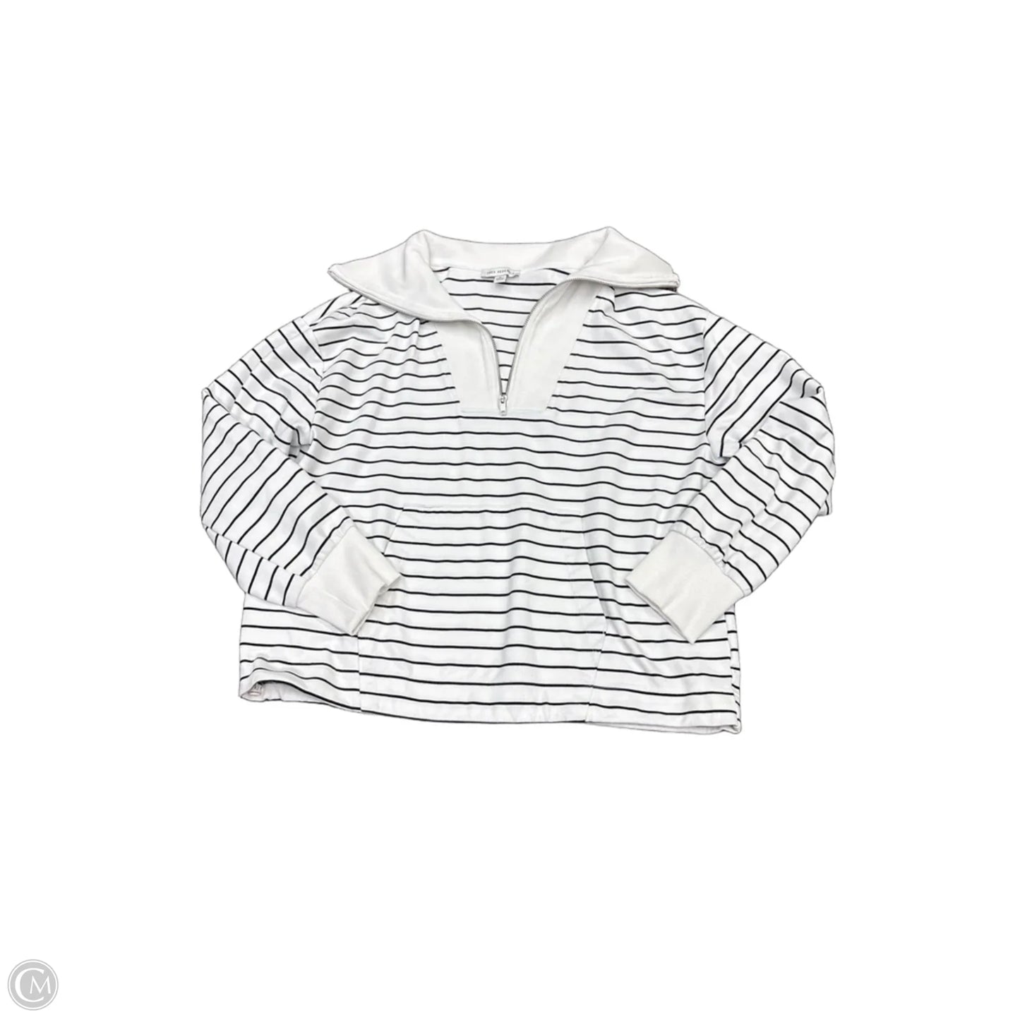 Athletic Sweatshirt Collar By Free Assembly In Black & White, Size: Xl