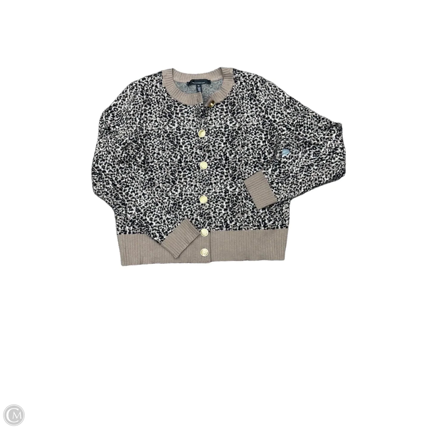 Sweater Cardigan By White House Black Market In Animal Print, Size: Xl