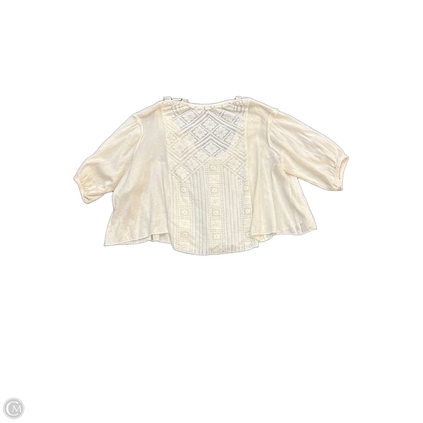 Top 3/4 Sleeve By Free People In Cream, Size: S