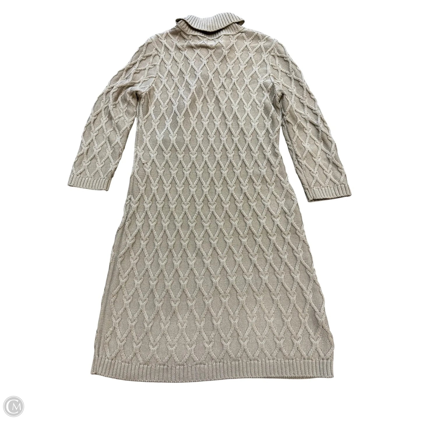 Dress Casual Midi By Calvin Klein In Beige, Size: Xl