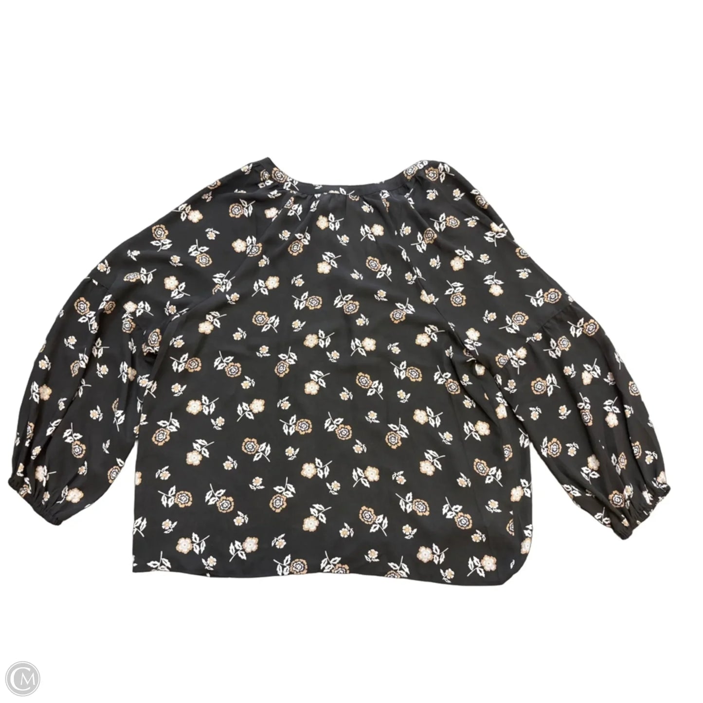 Top Long Sleeve By Loft In Black & Cream, Size: Xl