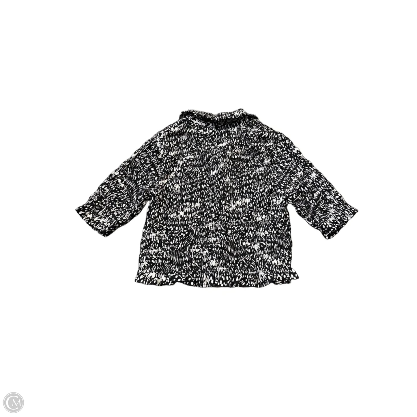 Top Long Sleeve By Maeve In Black & White, Size: L