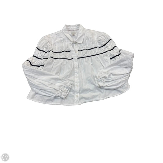 Top Long Sleeve By Maeve In White, Size: L