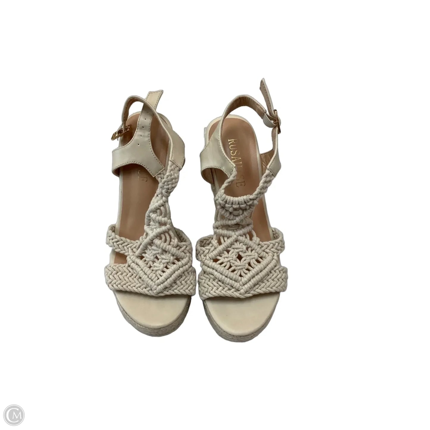 Shoes Heels Wedge By Clothes Mentor In Cream, Size: 7