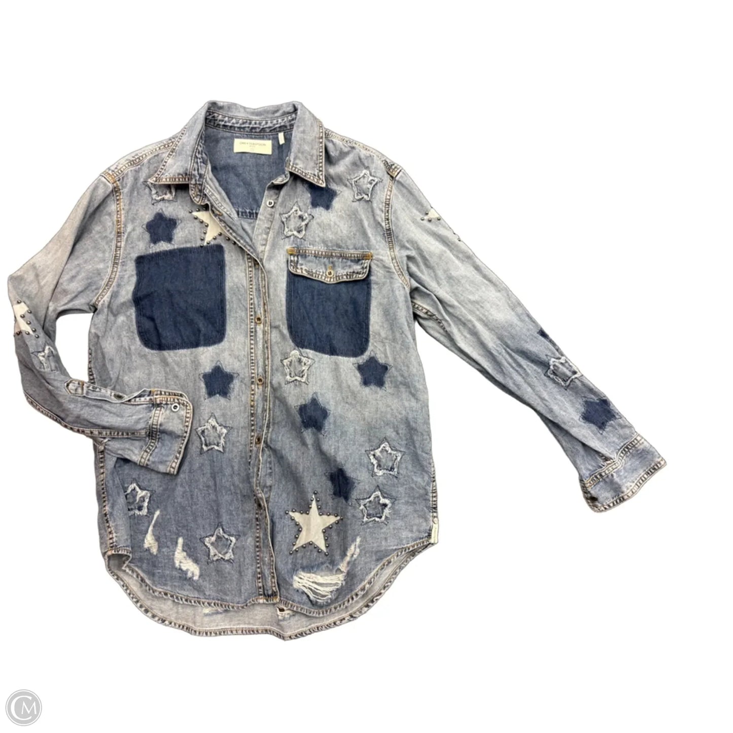Jacket Denim By Clothes Mentor In Blue, Size: L