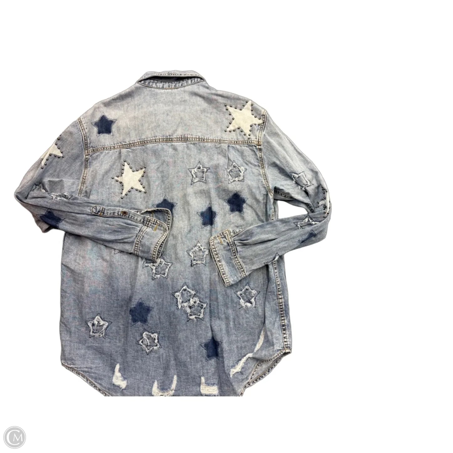 Jacket Denim By Clothes Mentor In Blue, Size: L