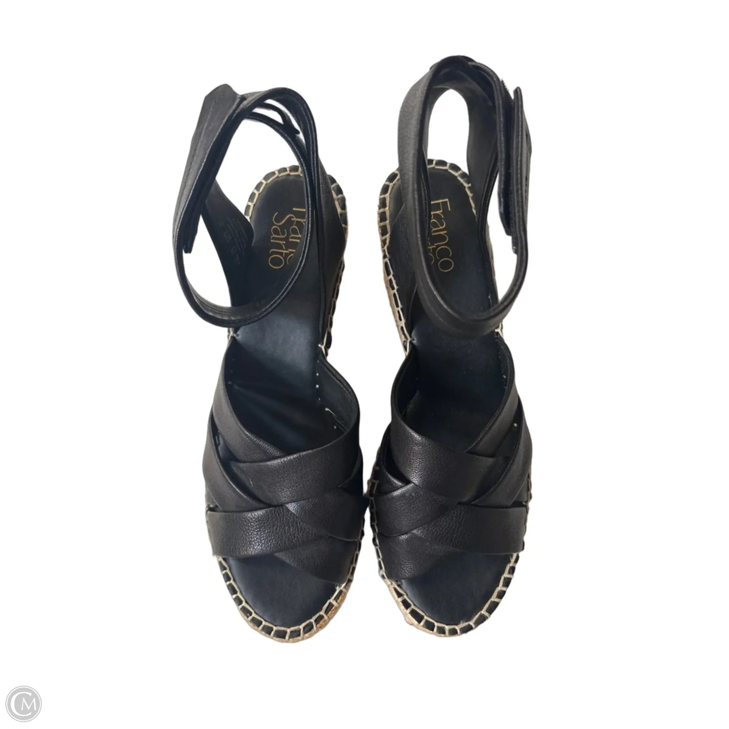 Sandals Heels Wedge By Franco Sarto In Blue & Tan, Size: 8.5