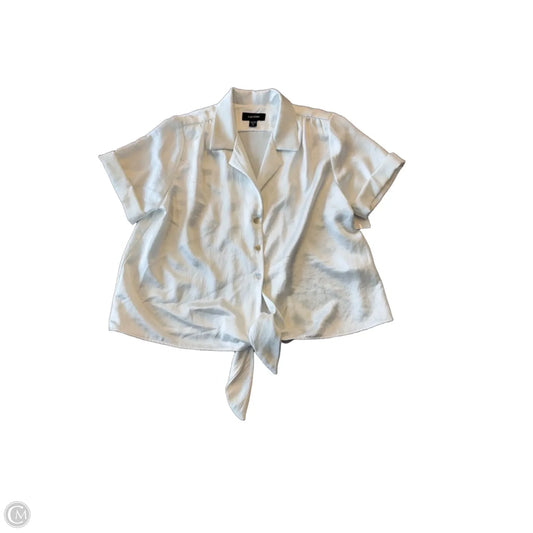 Top Short Sleeve By Karen Kane In White, Size: M