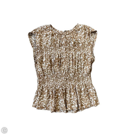 Top Sleeveless By Universal Thread In Tan & White, Size: S