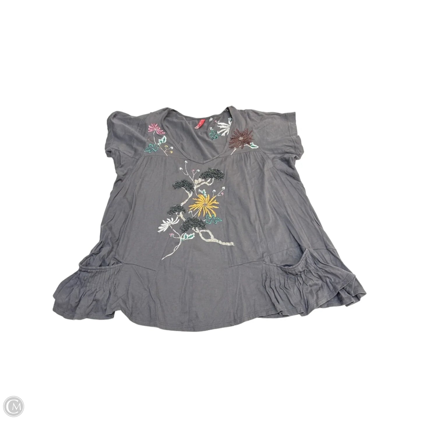 Top Short Sleeve By Trixxi In Floral Print, Size: L