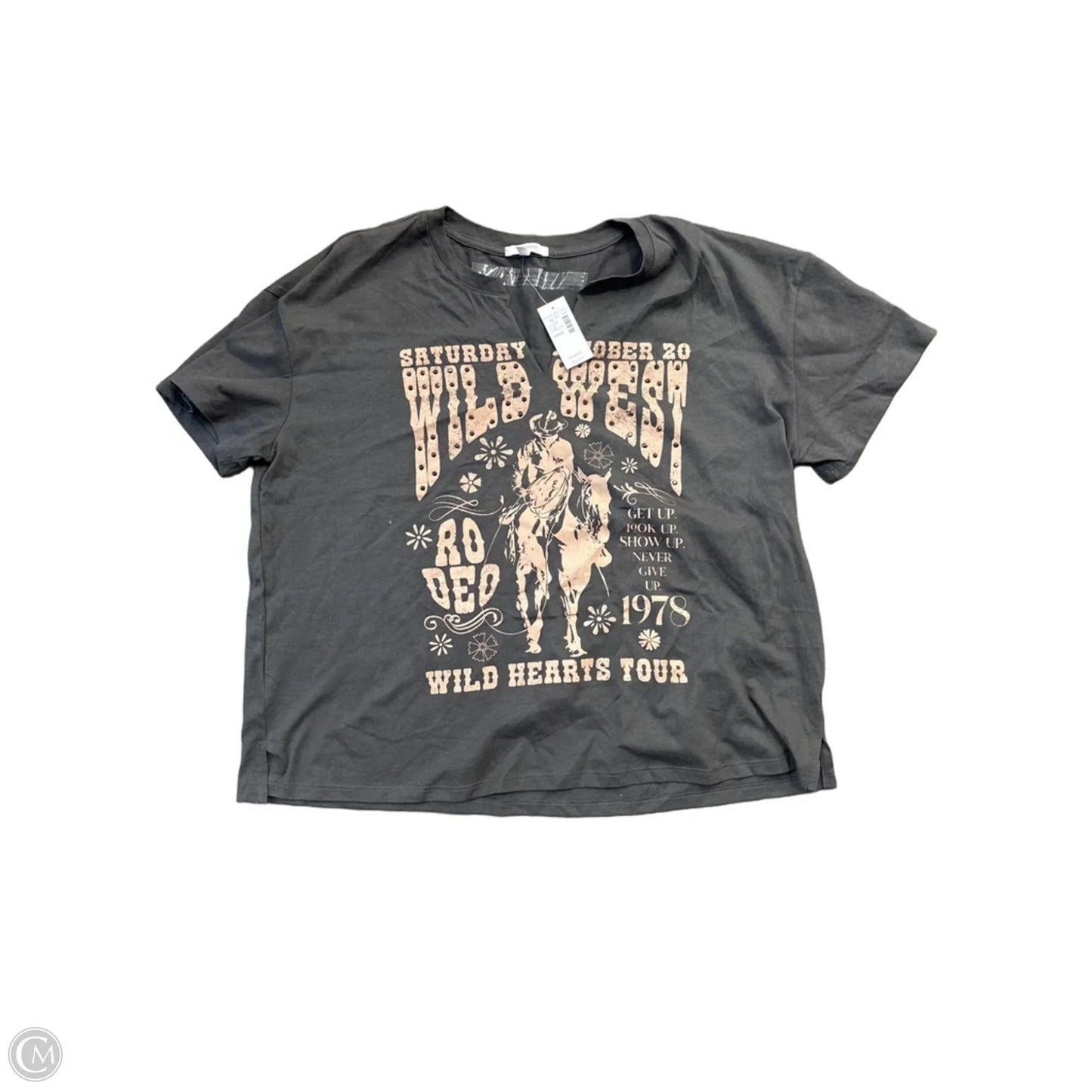 Top Short Sleeve Basic By Maurices In Grey, Size: L