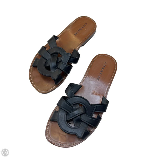 Sandals Designer By Coach In Black, Size: 9