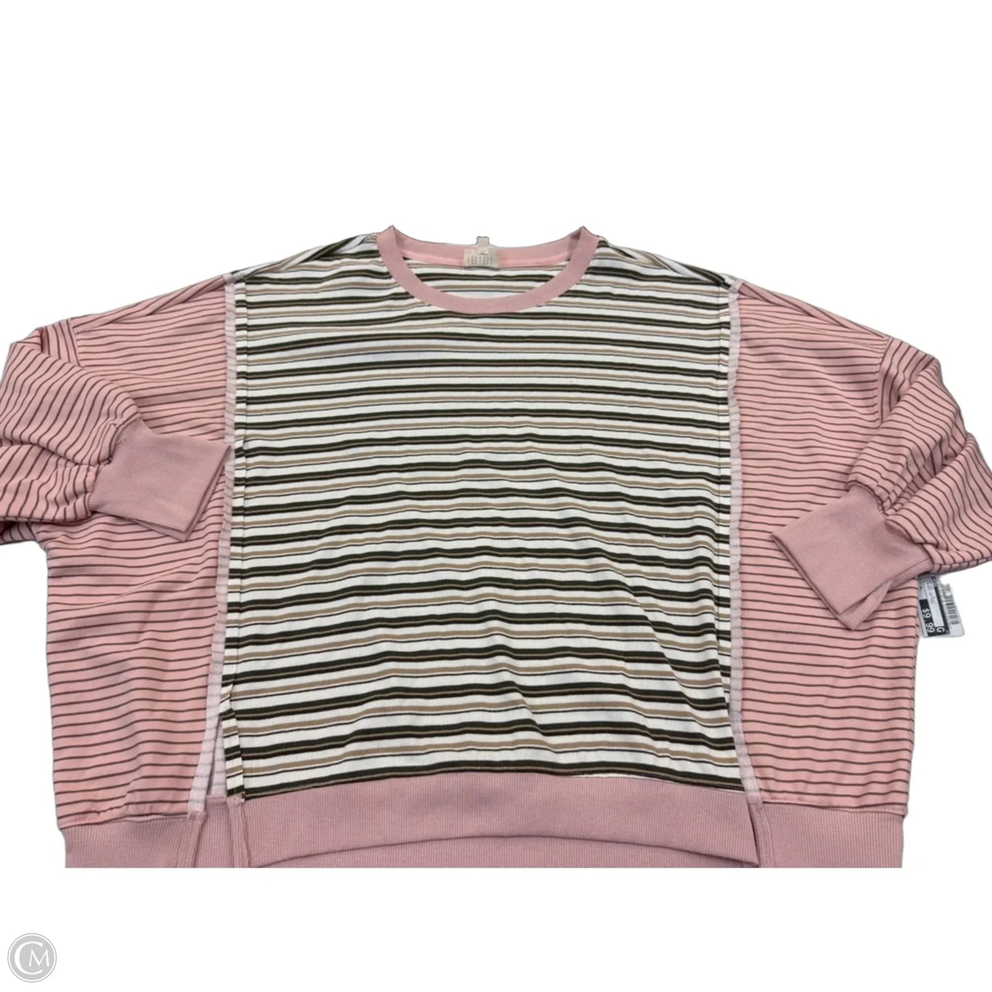 Top Long Sleeve By Bibi In Striped Pattern, Size: Xl