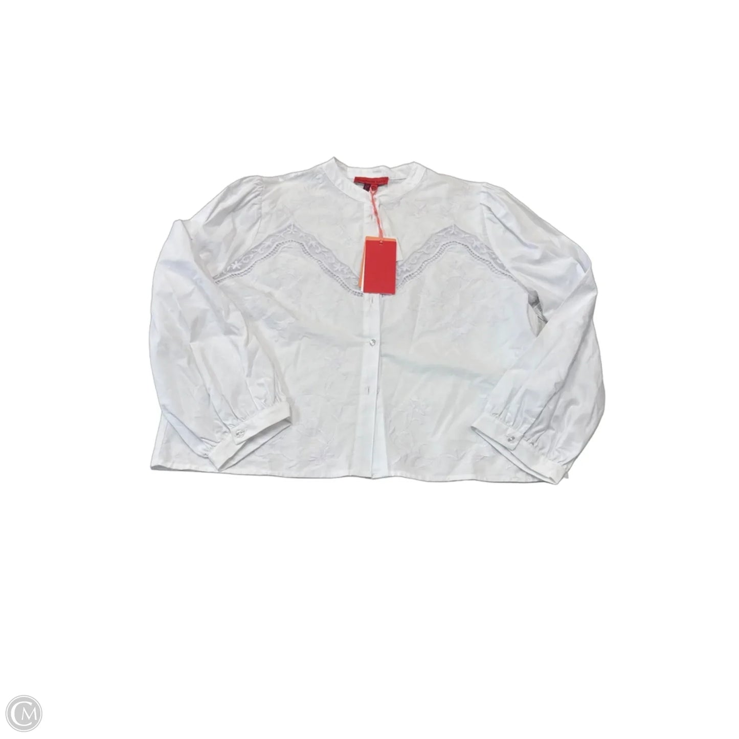 Top Long Sleeve By Clothes Mentor In White, Size: M