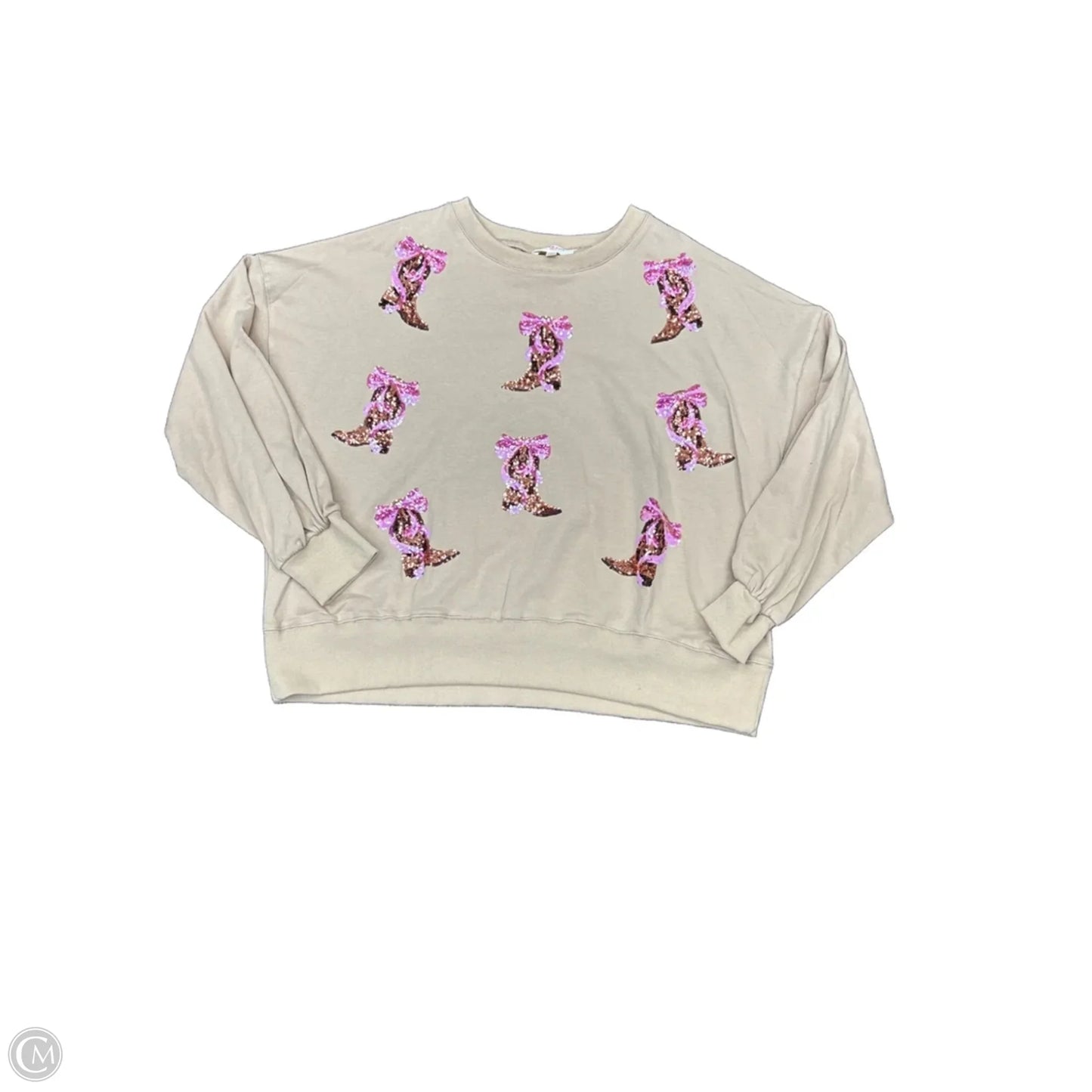 Sweatshirt Crewneck By Peach Love Cream California In Beige, Size: L