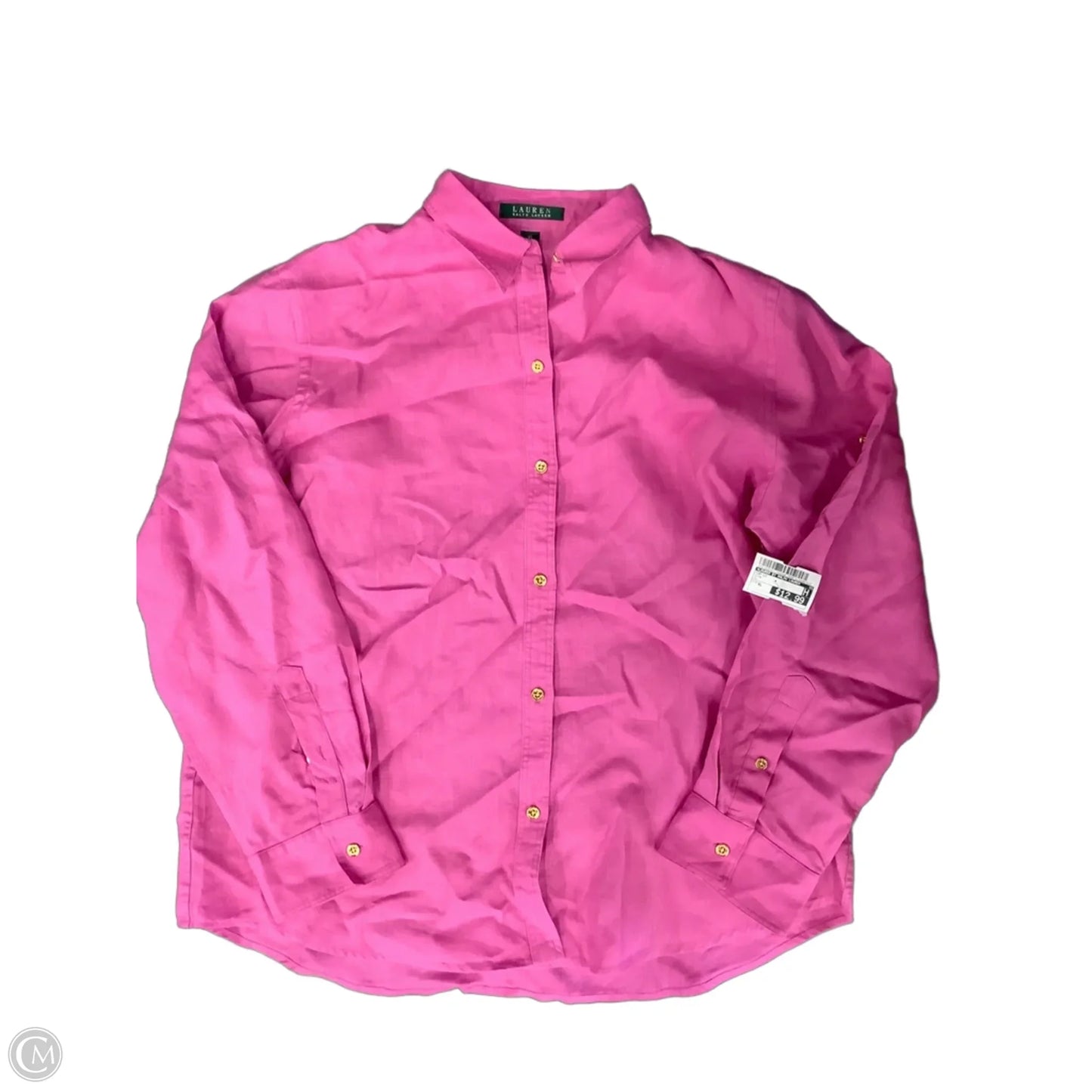 Top Long Sleeve By Lauren By Ralph Lauren In Pink, Size: Xl