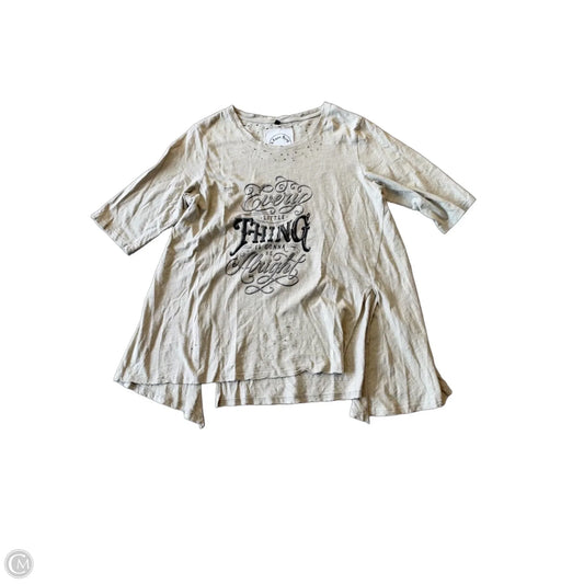 Top Short Sleeve By A Rare Bird In Beige, Size: S