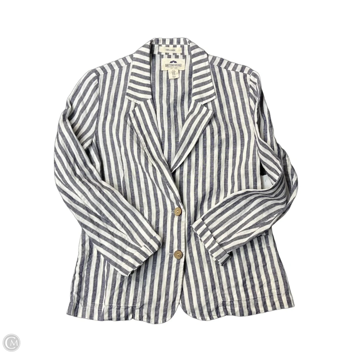 Blazer By British Khaki In Striped Pattern, Size: M